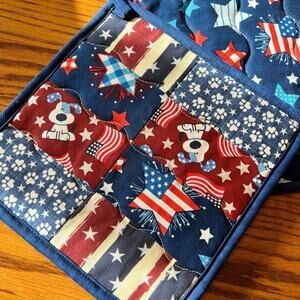 HANDMADE PATRIOTIC  POTHOLDERS